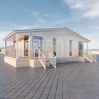 Maison conteneur villa moderne mobile préfabriquée de luxe chambre simple 2 en 1 villa en kit plat préfabriquée en acier léger avec toit à pignon