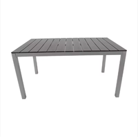 Table à manger carrée en bois, aluminium, plastique, moderne, pour usage domestique Meubles de salle à manger d'extérieur avec 4 pieds réglables