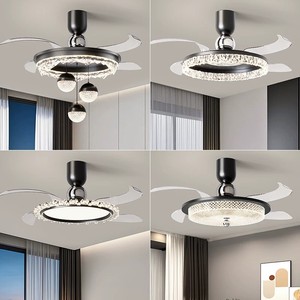 Ventilador de techo con lámpara para dormitorio, de lujo ligero y alta gama, modelo 2026 nuevo, estilo minimalista italiano, ventilador de techo con luz, ventilador de techo invisible. - Product Image 3