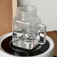 Gobelet à café en verre borosilicate de haute qualité, carré, 620 ml, avec paille en verre et couvercle en bambou, vente en gros