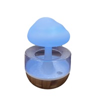 Diffuseur d'huiles essentielles en forme de champignon Raindrop, humidificateur, lumière d'ambiance magique en forme de nuage, pour voiture, hôtel, maison, portable