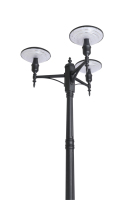 Lampe à mât triple tête Yuanyue IP65 en aluminium moulé sous pression, LED Osram 2835, haute luminosité, pour extérieur, villas et communautés, éclairage de poteau élevé