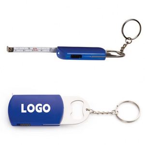 Custom Logo Promotion Gift <b>Mini</b> LED Torch Metal Bottle/Can Opener with Steel <b>Keyring</b> LED 1M/3FT Tape Measure Batteries Included - Product Image 2