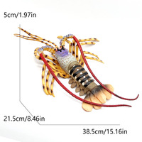 Modèles d'animaux marins en PVC massif, simulés et assemblés, pour l'exportation, représentant Homard et Homard de Boston, ornements et souvenirs d'aquarium