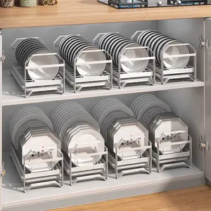 Stackable Single Tier Metal Cabinet Dish Drainer Drying Rack Plates Bowl Organizer for Kitchen, Countertop, Cupboard, Drawer