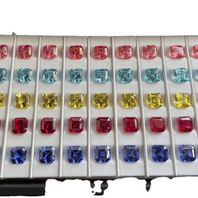 Wuzhou Wholesale Pigeon Blood Ruby Yellow Blue Purple pink Sapphire Laboratory LAB Cultivated Loose Gemstones for Women