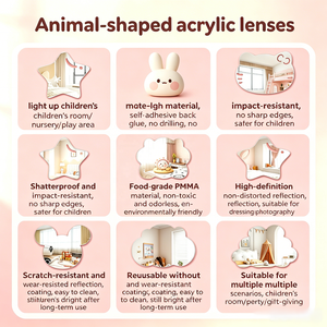Autocollants miroir en acrylique autocollants incassables en forme d'animaux pour chambre d'enfant, vente en gros OEM - Product Image 2