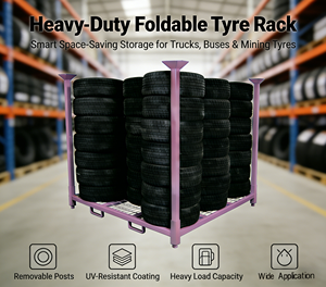 Étagère de stockage de pneus de camion lourd <span class=keywords><strong>TER</strong></span>, pliable, empilable, portable, en acier métallique enduit de poudre, pour entrepôt industriel, <span class=keywords><strong>garage</strong></span> - Product Image 1