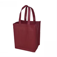 Vente en gros de sacs fourre-tout écologiques pliables pour cadeaux de vin sac de 6 bouteilles de vin non tissé
