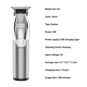 Tondeuse à cheveux électrique professionnelle <span class=keywords><strong>Kemei</strong></span> <span class=keywords><strong>KM</strong></span>-<span class=keywords><strong>I32</strong></span>, Rechargeable par USB, en métal, haute qualité - Product Image 3