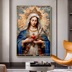 Religion Vierge Marie Christianisme Rédemption Vintage Affiche Toile Photos Cristal Porcelaine Peintures Verre Mur Art Jésus - Product Image 2