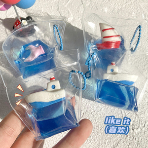 Juguete creativo de descompresión de verano, artefacto musical transparente de plástico con color de sal marina para apretar, para niños de 5 a 7 años, inspirado en el océano. - Product Image 2