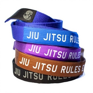 Cinturón de Rango de Jiu Jitsu Brasileño BJJ, Cinturón de Artes Marciales de Algodón Premium, Logotipo Personalizado, Entrenamiento, Academia, Competición, Adultos, Niños, Venta al por Mayor - Product Image 1