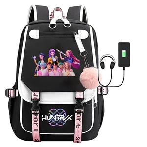 KPop Cadı Avcısı Filmi Çevre Baskılı Sırt Çantası Oxford Kumaş Kürk Topu Tasarım Nefes Alabilir Yük Azaltma Öğrenci Kampüs Çantası - Product Image 4