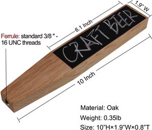 Fanfoobi Lớn Sồi DIY Craft Bia Tap Xử Lý 10 "Cao Kegerator Tap Xử Lý Bằng Gỗ Bảng Đen Cho Tất Cả Các Bia-Những Người Yêu Thích Phong Cách - Product Image 4