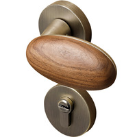 Serrure de porte magnétique silencieuse à commande tactile ambidextre, style moderne du milieu du siècle et chinois, en acier, pour portes en bois de chambre à coucher