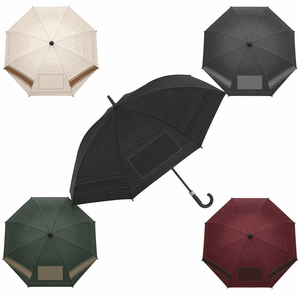 Paraguas de golf curvo de 47/54/62/68 pulgadas con protección UV, apertura automática, ventilado, de doble capa, resistente al viento, con logo. - Product Image 4