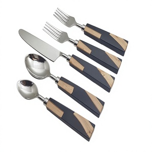 Hot Design From <b>STAR</b> CRAFTS INDIA Party Resin/Wood Handle & Stainless Steel Silver Plated 5-Piece Flatware Set - Product Image 1