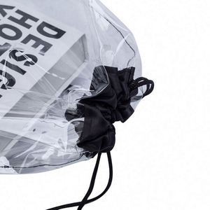 Custom Printed Logo Stylish Waterproof Transparent Draw String Clear Pvc <b>Drawstring</b> Bag <b>Backpack</b> - Product Image 5