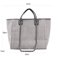 Sac à bandoulière de luxe de grande capacité avec poignée et chaîne pour le shopping et le voyage S M L