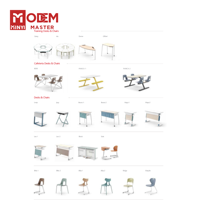 MINYI BRUNO Ensemble de table et de chaises double moderne de haute qualité, mobilier de bureau modulaire pour deux personnes, idéal pour les lycées et les universités