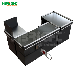 เคาน์เตอร์บริการเหล็กดีไซน์ใหม่ ทนทาน สำหรับเชิงพาณิชย์ เคาน์เตอร์คิดเงินซูเปอร์มาร์เก็ต - Product Image 4