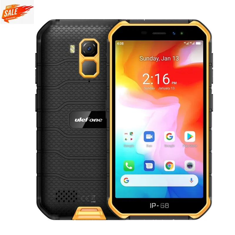 Ulefone Armor X7 Rugged Phone Unlocked Android 10 Smart Phone 4000mAh Battery 2GB+16GB Waterproof 4G Feature Phone