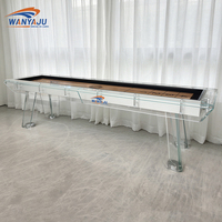 Table de shuffleboard en verre commerciale de 19/12/14 pieds, table de poker, table multi-jeux de 8 pieds, service OEM pour utilisation en bar/pub/salle d'arcade