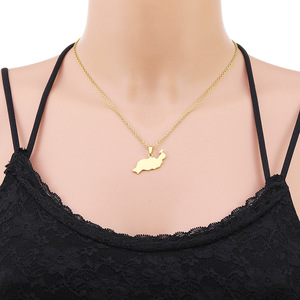 Collier chaîne en acier inoxydable avec <span class=keywords><strong>carte</strong></span> des îles des Canaries (Gran Canaria, Isla de Fuerteventura, La Gomera, La Palma, Lanzarote, Tenerife) et drapeau - Product Image 4