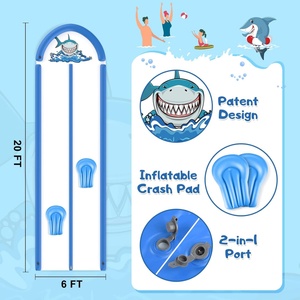 Double-Lane <b>Plastic</b> Lawn Water <b>Slide</b> for Kids' Backyard Games-Slip and <b>Slide</b> Water Mattress - Product Image 4