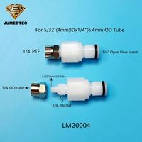 1/4 "douille en ligne mâle Insert raccord à déconnexion rapide à 4mmID 6mmOD tuyau débit ouvert raccord rapide Insert raccords de tuyau