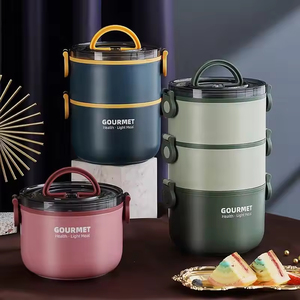 Hot Portable 304 Stainless Steel Multi-Layer Round Bento Lunch Box with Handle Popular Among Adults and Students - Product Image 2