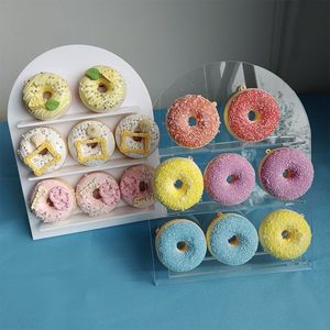 Support de présentation de beignets en acrylique transparent personnalisé, support à dessert multi-niveaux, personnalisable, décoration de table pour mariage, <span class=keywords><strong>anniversaire</strong></span>, fête, boulangerie - Product Image 1