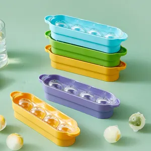 Tái Sử Dụng Whiskey Ice Ball Khuôn Đông Lạnh Sáng Tạo Ice Ball Maker Tạo Tác Cấp Thực Phẩm Silicone Hình Cầu Vòng Bóng Ice Cube Khay