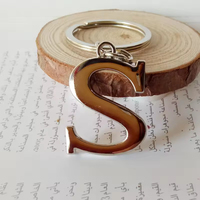 Porte-clés en métal DIY avec lettres A-Z, couleur argent, pour clés de voiture, cadeau pour femme, 26 lettres, porte-clés pour fête