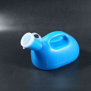 Urinoir pour hommes 2000 ml, épaissi avec couvercle, grande capacité, urinoir sur pied, en plastique bleu et blanc, forme ovale - Product Image 5