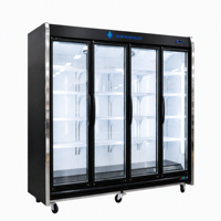 Réfrigérateur vertical commercial à 4 portes pour boissons, avec unité de condensation à distance, dessus plat et refroidissement par ventilateur