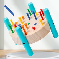 Table de jeu en bois pour bébé, jeu de marteau à clous, reconnaissance des couleurs, exercice de coordination œil-main, jouet éducatif pour enfants de 4 à 6 ans, boîte de couleur