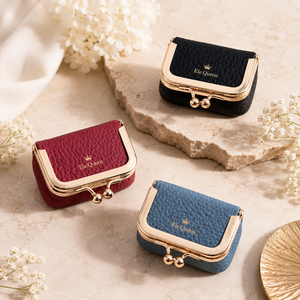 Pochette de rangement pour bijoux et pièces de monnaie de luxe, en cuir PU, résistante à l'eau, fermeture à bouton pression, étui organisateur unisexe - Product Image 1