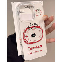 Croquis de tomate pour Apple 16Pro Max coque de téléphone 15 IPhone14 étui de protection 13 conception de dessin animé IMD12 monocouche en TPU