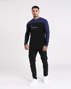 Camiseta Casual de Manga Larga a Rayas para Hombre con Bordado Imperio, Transpirable y de Corte Regular - Product Image 2