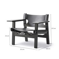 Fauteuil de salon pivotant en cuir véritable capitonné en bois massif, fait main, pour hôtel de luxe, chambre et école - Vente en gros