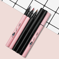 Eyeliner liquide vegan, waterproof, haute pigmentation, cruelty-free, logo personnalisé, tube rose et noir, crayon eyeliner liquide