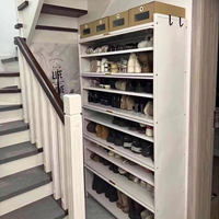 Meuble à chaussures en acier à grande capacité avec porte relevable pour couloirs d'escalier, salons, entrepôts – Étagère de rangement moderne et écologique