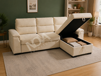 Canapé-lit sectionnel compact avec USB et rangement, canapé-lit convertible pour salon