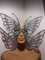 Masque pour les yeux en strass brillant en forme de papillon pour femmes, soirée en boîte de nuit, bal de promo, lunettes en cristal, masque de mascarade d'Halloween, spectacle de scène