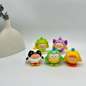 Jouets anti-stress pour enfants, cadeaux, figurines œufs à rebond lent, jouets à presser amusants en forme de dessin animé avec sacs en filet musical - Product Image 2