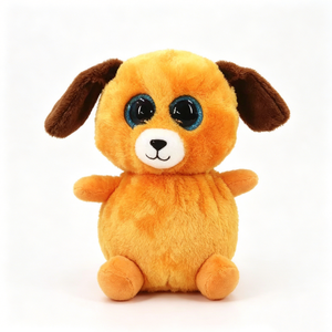 Peluche de perro naranja personalizado, peluche de perro con ojos brillantes, peluche de cachorro adorable, peluche de perro de cuerpo redondo - Product Image 1
