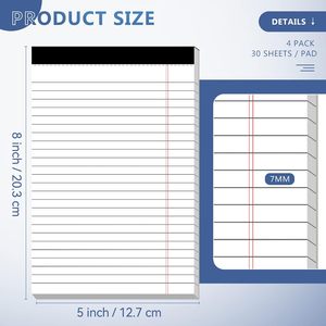 B6 Blocs-notes juridiques personnalisés Bloc-notes ligné double face imprimé 30 feuilles Petits blocs-notes perforés Bloc-notes promotionnel Double face - Product Image 2