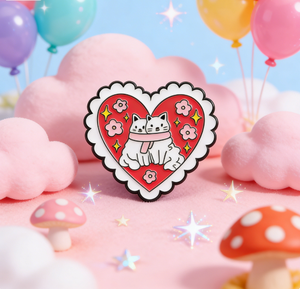 Offre Spéciale : Épinglette en émail exquise en forme de cœur de chat, épinglette personnalisée de dessin animé pour la décoration de sacs et de vêtements, commande en gros bienvenue - Product Image 2
